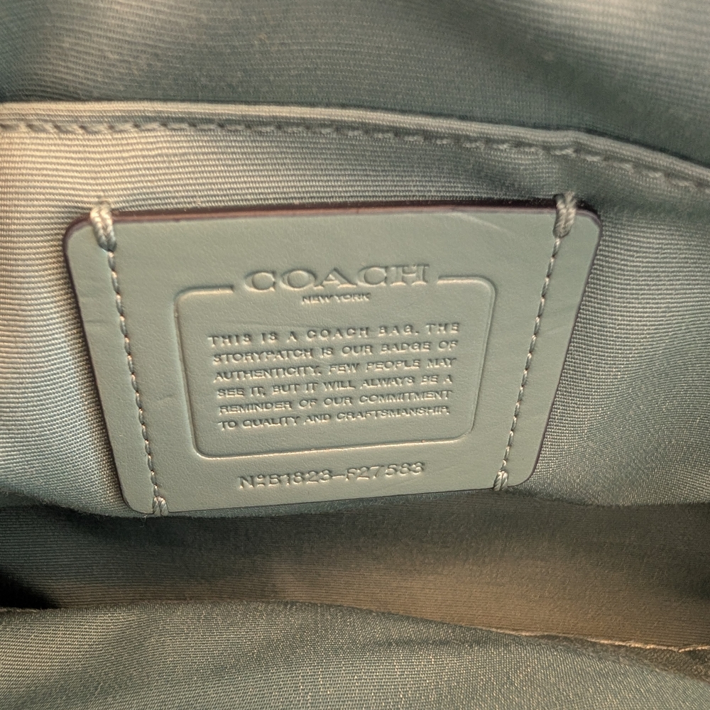 Coach Sierra Signature Dome Satchel, Seafoam Trim Bag w/Matching Wallet - Picture 3 of 7